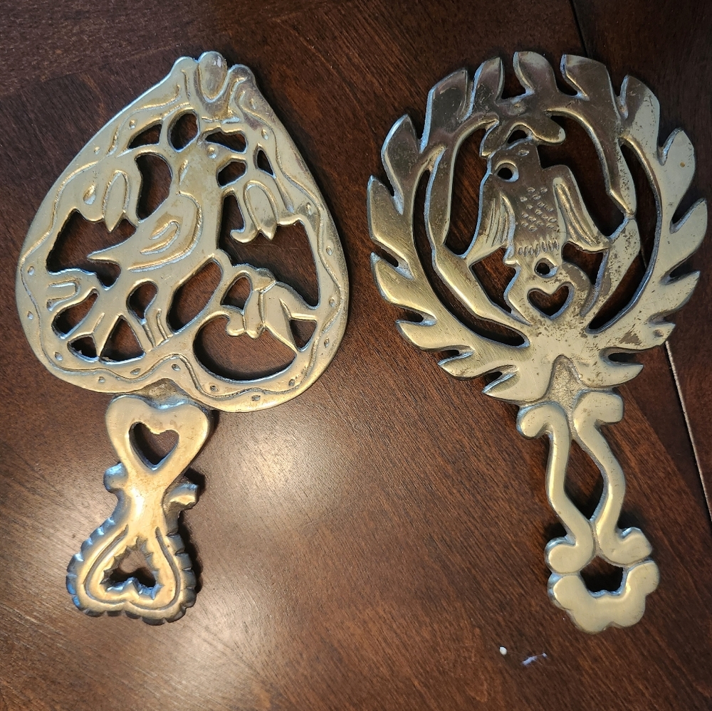 Set Of Two Brass Trivets